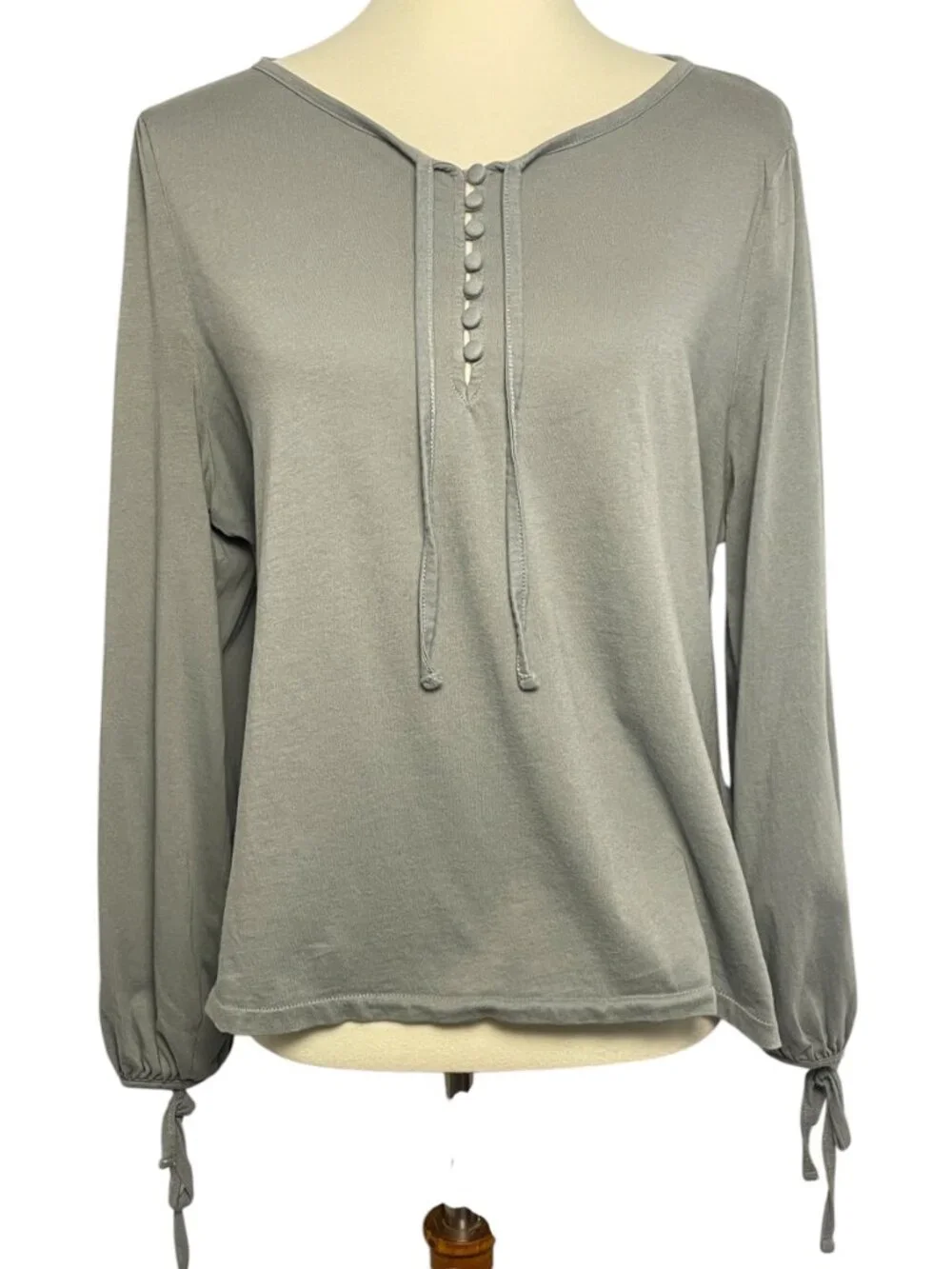 J.Crew Broken-In Jersey Button-Front Top - Size L (Style BK310) 100% Cotton